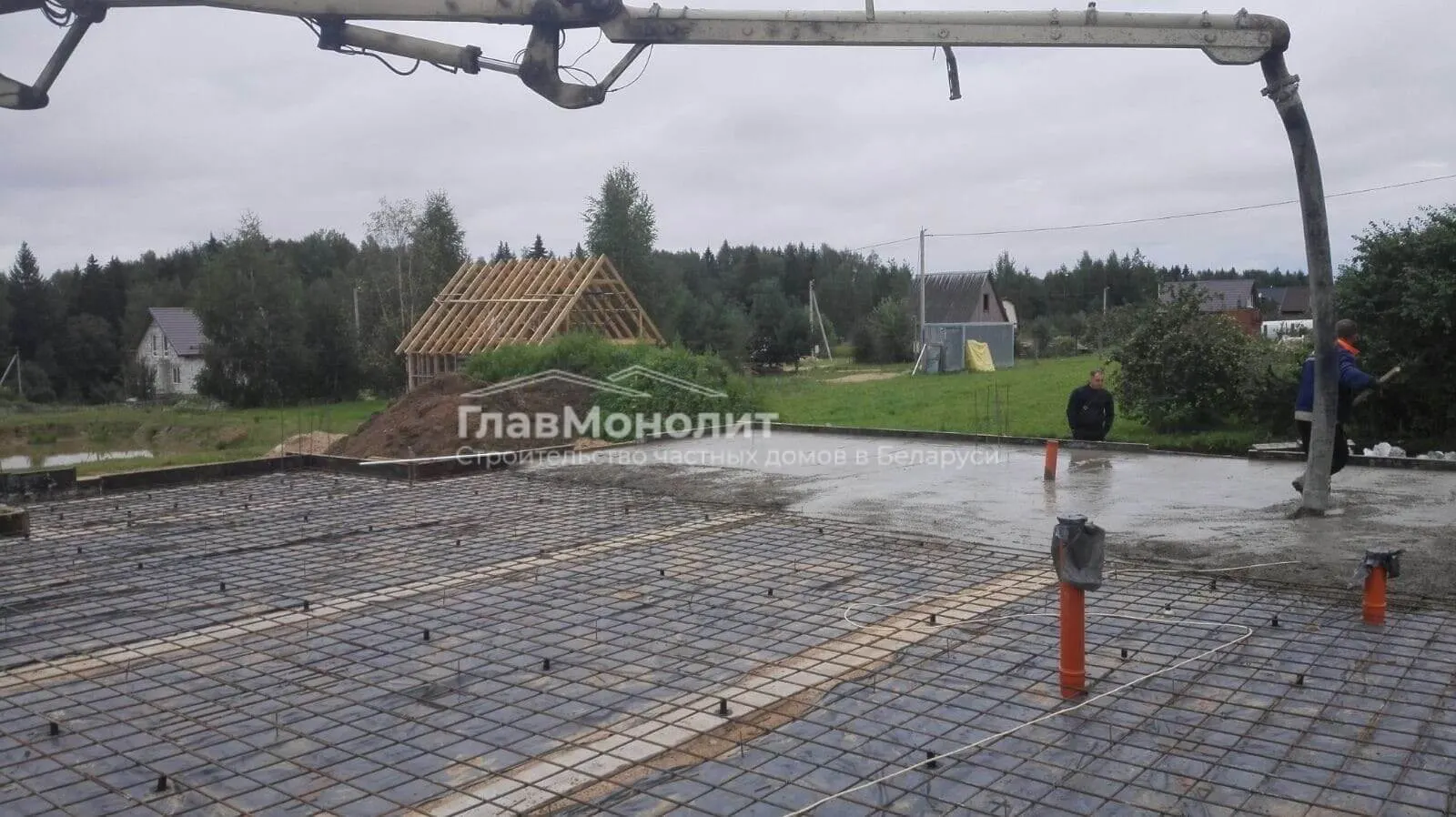 Заливка основания фундамента в ст. Ландыш